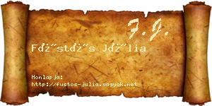 Füstös Júlia névjegykártya