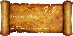 Füstös Júlia névjegykártya